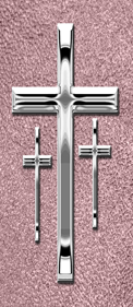 Silver 3 Crosses Shimmer Orchid
